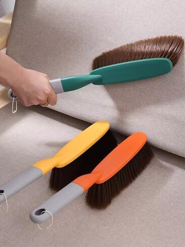 1 Pack 15" Hand Broom Brush,Soft Bristle Cleaning Brush,Counter Brush, Crumb Debris Sweeping Brush,Dusting Brush,Comfort for Car Bed Couch Desk Sofa Furniture Clothes,Small Particles Hair Remover in Saudi Arabia