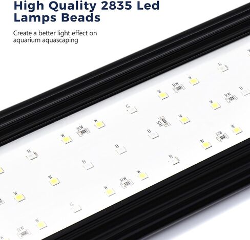 Tatub 16W LED Aquarium Light for 24"-30" Fish Tank, Fish Tank Light with 10 Levels of Brightness, Full Spectrum Aquarium Light with White Blue Red Green LEDs, Fit for Fresh Water Fish Tank in Kuwait