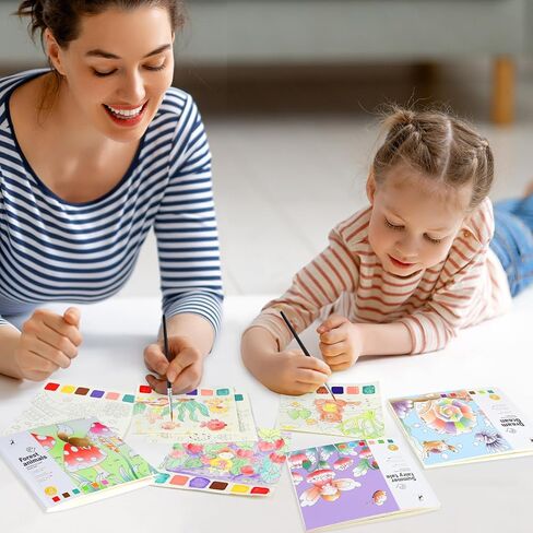 دفاتر تلوين الألوان المائية من تريتيك، ورق رسم بالألوان المائية، كتاب طلاء بألوان مائية للأطفال من سن 3 4 5 6 7 8، الفنون والحرف اليدوية للفتيات والأولاد in Kuwait