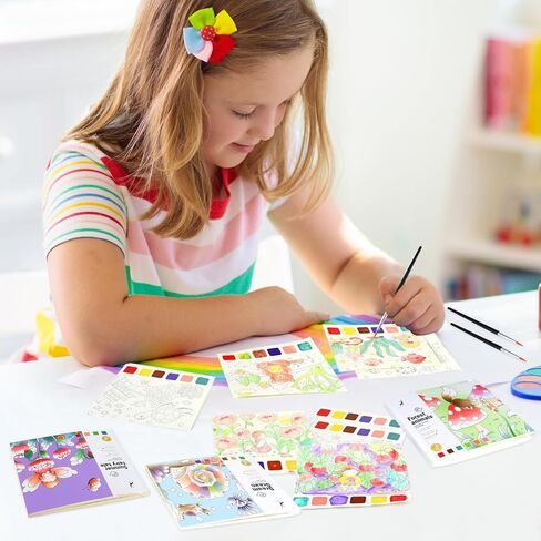 دفاتر تلوين الألوان المائية من تريتيك، ورق رسم بالألوان المائية، كتاب طلاء بألوان مائية للأطفال من سن 3 4 5 6 7 8، الفنون والحرف اليدوية للفتيات والأولاد in Kuwait