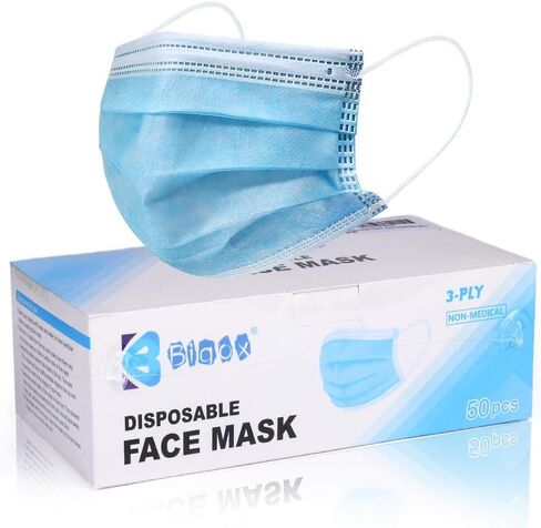 bigox Face Mask Disposable Earloop Blue 50Pcs in Saudi Arabia