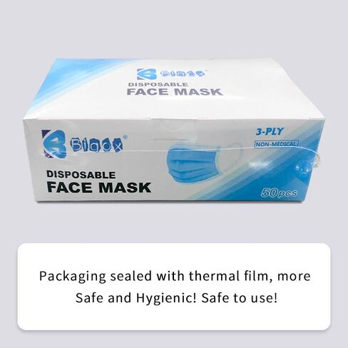 bigox Face Mask Disposable Earloop Blue 50Pcs in Saudi Arabia