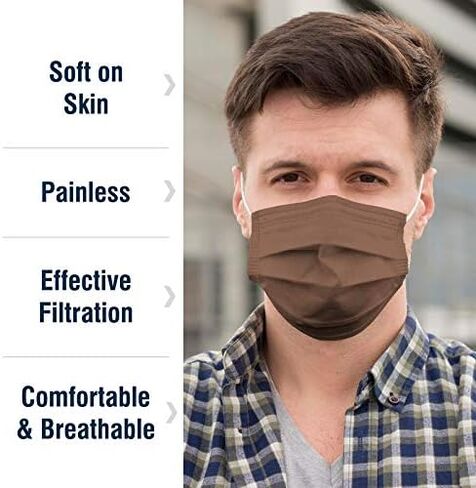WECARE Disposable Face Mask Individually Wrapped - 50 Pack, Printed Masks - 3 Ply in Saudi Arabia