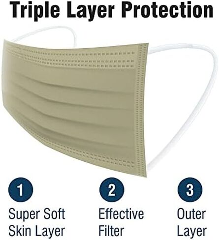 WECARE Disposable Face Mask Individually Wrapped - 50 Pack, Printed Masks - 3 Ply in Saudi Arabia