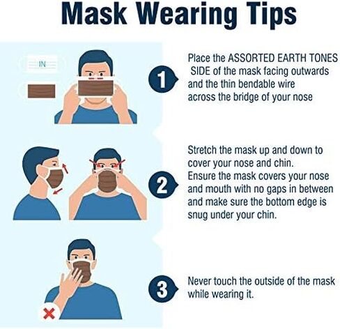 WECARE Disposable Face Mask Individually Wrapped - 50 Pack, Printed Masks - 3 Ply in Saudi Arabia