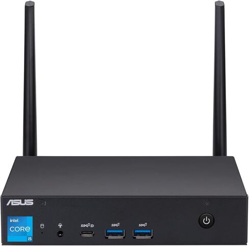 كمبيوتر مكتبي ASUS PL63 Mini Business، Intel Core i5-1135G7، ذاكرة الوصول العشوائي 8 جيجابايت، 512 جيجابايت PCIe SSD، RJ-45، منفذ العرض، HDMI، Wi-Fi، Windows 11 Pro، أسود (متجدد) in Kuwait
