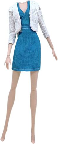 Fashion Doll Clothes Dress and Accessories 5 Sets Doll Dress Outfits + 12 Pairs Random Style Shoes for 11.5" Girl Dolls (Style C) in Saudi Arabia
