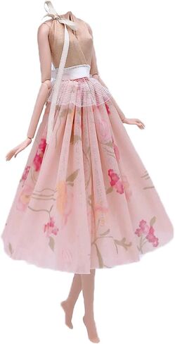 Fashion Doll Clothes Dress and Accessories 5 Sets Doll Dress Outfits + 12 Pairs Random Style Shoes for 11.5" Girl Dolls (Style C) in Saudi Arabia