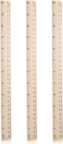 Wood Ruler 12 Inch, 3 Pack Wooden Ruler, Metric Ruler, Straight Edge Ruler with CMs and Inches, Student Rulers, Rulers for Kids, for Office, Classroom, School Supplies 2 Scale (30CM) in Saudi Arabia