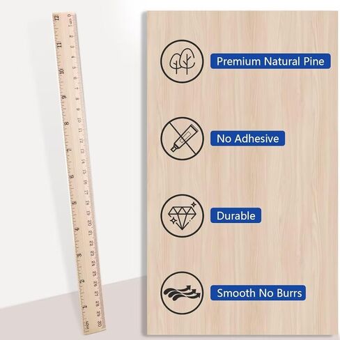 Wood Ruler 12 Inch, 3 Pack Wooden Ruler, Metric Ruler, Straight Edge Ruler with CMs and Inches, Student Rulers, Rulers for Kids, for Office, Classroom, School Supplies 2 Scale (30CM) in Saudi Arabia