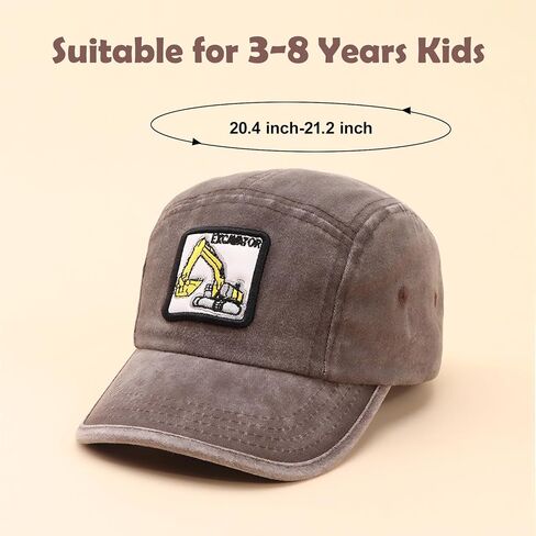 لطيف حفارة طفل قبعات البيسبول مضحك بنين خمر غسلها القطن قبعة قابل للتعديل قبعة الشمس سن 3-8 in Kuwait