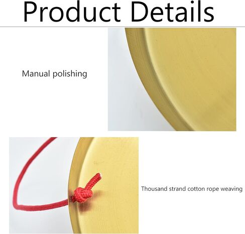 الصنج اليد الصنج الاصبع غونغ اليد الصغيرة 2 قطعة غونغ الأوبرا النحاسية غونغ اليد مع مطرقة خشبية أداة قرع الصينية التقليدية غونغ in Kuwait