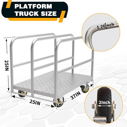 عربة لوحة، عربة مسطحة شديدة التحمل مع عجلة دوارة 5 بوصات بسعة 2000 رطل، عربة مرتبة من الخشب الجاف تنقل الأحمال الثقيلة بسهولة وكفاءة، قطعتان من الأشرطة لشاحنات المنصات in Kuwait
