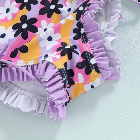Toddler Baby Girl One Piece Swimsuit Long Sleeve Rash Guard Swimwear Summer Bathing Suit in Saudi Arabia