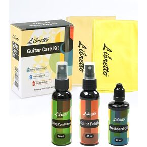 Libretto Guitar Cleaning Kit, 2 Pack Guitar Maintenance Set with Polish, Fretboard Oil and 2 Microfiber Cloths, All in One Care for Acoustic and Electric Guitars in Kuwait
