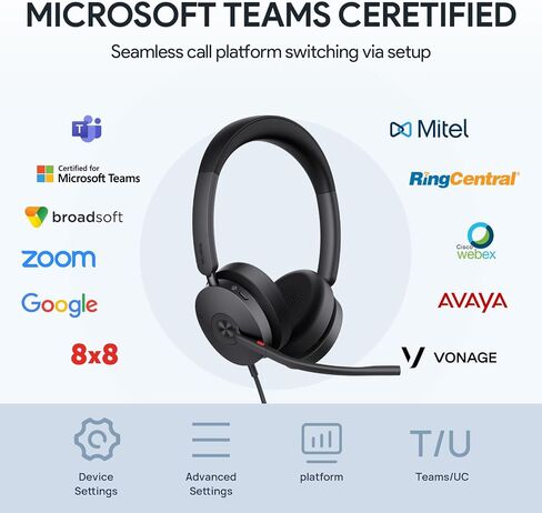 سماعات الرأس yealink uh48 ANC USB مع الميكروفون ، وسماعات الرأس النشطة لإلغاء الضوضاء لجهاز كمبيوتر الكمبيوتر الشخصي ، تعمل مع فرق التكبير ومنصات المكالمات الأخرى ، واتصال USB-A أو USB-C ، زر كتم in Saudi Arabia