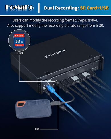 FoMaKo 4K HDMI Video Mixer Switcher, 10.1 Inch FHD LCD Screen, 5-Channel Live Streaming Switcher, 4K 60FPS Input, 1080p 60FPS Output, Support PTZ Controller, SDI + HDMI Video Switcher, M6 in Saudi Arabia