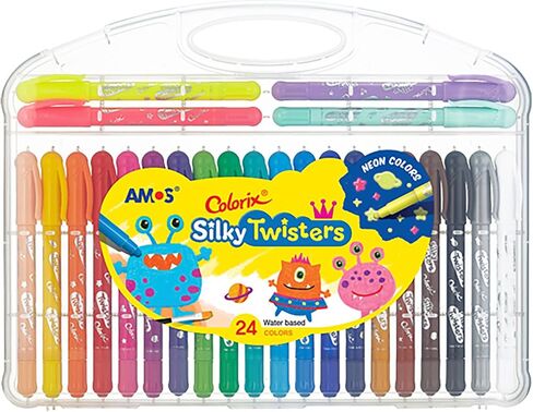 Twistable Crayons – 12 Silky Gel Crayons for Kids, Non Toxic & Twist Up, Easy to Hold, Mess-Free Drawing for Travel, Arts & Crafts, Creative School Supplies in Saudi Arabia