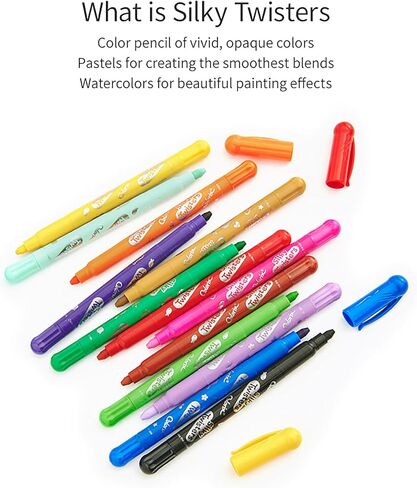 Twistable Crayons – 12 Silky Gel Crayons for Kids, Non Toxic & Twist Up, Easy to Hold, Mess-Free Drawing for Travel, Arts & Crafts, Creative School Supplies in Saudi Arabia