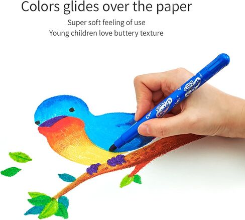 Twistable Crayons – 12 Silky Gel Crayons for Kids, Non Toxic & Twist Up, Easy to Hold, Mess-Free Drawing for Travel, Arts & Crafts, Creative School Supplies in Saudi Arabia