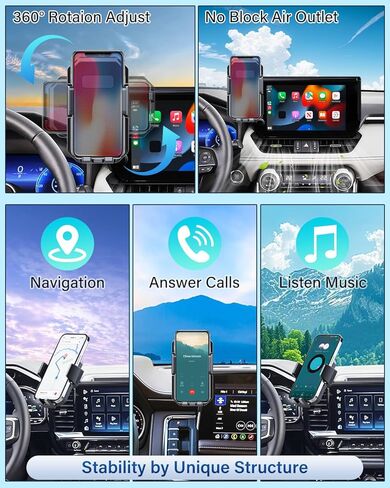 جبل هاتف السيارة لـ Honda HR-V 2023 2024 2025 الملحقات/CR-V 2023 2024 2025 الملحقات 7/9 بوصة شاشة 360 درجة مئوية مهلك 15W حامل الشاحن اللاسلكي السريع لا يؤثر in Kuwait