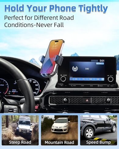 جبل هاتف السيارة لـ Honda HR-V 2023 2024 2025 الملحقات/CR-V 2023 2024 2025 الملحقات 7/9 بوصة شاشة 360 درجة مئوية مهلك 15W حامل الشاحن اللاسلكي السريع لا يؤثر in Kuwait