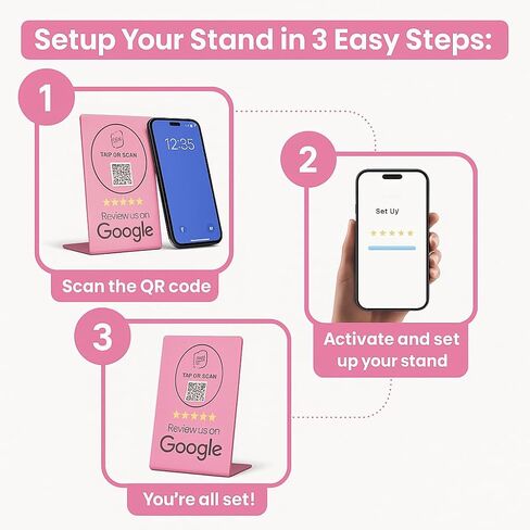 Compatible Google Review Stand - Boost Reviews w/Reusable Google Review Tap Card Stand & QR Code Stand- Smart Phone & iPhone Compatible (1-Pack Gray) in Saudi Arabia