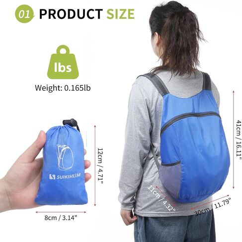 20L Ultra Heaking-Daypack Lightweight Travel Packpack يمكن تعبئتها للتخييم في الهواء الطلق ، أسود in Saudi Arabia
