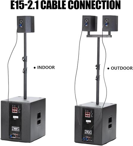 ： طلب مسبق ： تم تحديد موعد لإرساله في 8 سبتمبر】 Exoton Exoton S-1503 نظام صفيف الخط المحمول PA/DJ مع 15 بوصة مضخم الصوت ، 2000W نظام الصوت المهني والضغوط ، BT ، DSP ، حقيبة الحمل in Kuwait