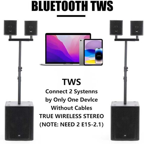 ： طلب مسبق ： تم تحديد موعد لإرساله في 8 سبتمبر】 Exoton Exoton S-1503 نظام صفيف الخط المحمول PA/DJ مع 15 بوصة مضخم الصوت ، 2000W نظام الصوت المهني والضغوط ، BT ، DSP ، حقيبة الحمل in Kuwait