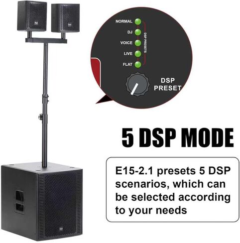 ： طلب مسبق ： تم تحديد موعد لإرساله في 8 سبتمبر】 Exoton Exoton S-1503 نظام صفيف الخط المحمول PA/DJ مع 15 بوصة مضخم الصوت ، 2000W نظام الصوت المهني والضغوط ، BT ، DSP ، حقيبة الحمل in Kuwait