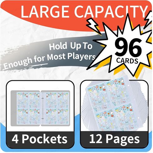 حامل البطاقات لبطاقات Yoto - 96 جيوبًا لـ Yoto Player & Mini Audiobook Cards & Soft Portable Folder مع ZIPPER لتنظيم وحماية بطاقة المشغل الخاصة بك مثل Pro (Blue) in Kuwait