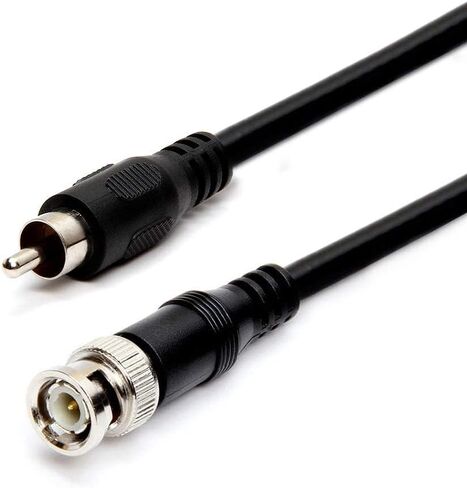 CMPLE RG59U 12 قدم BNC ذكر إلى RCA Male ، 75 أوم ، Coxial BNC إلى RCA Cable ، Black ، (449-N) in Saudi Arabia