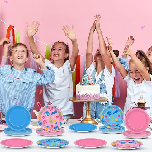 48pcs 7 بوصة اللوازم الحزب الوردي PINK BOY BOY RAINBOW PAPER PAPER in Saudi Arabia