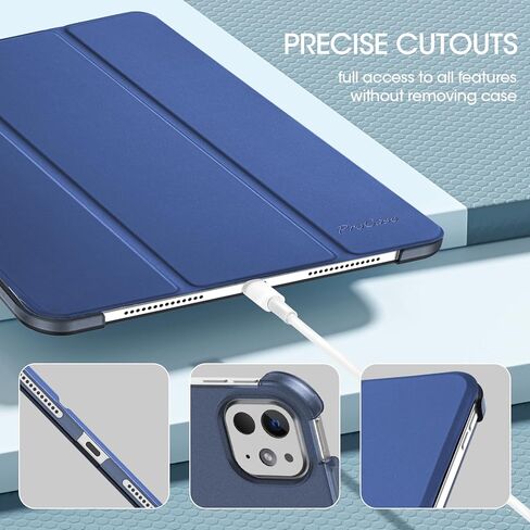 Procase Smart Case لـ iPad Pro 11 Inch (M4) 2024 (النموذج: A2836/A2837/A3006) ، غلاف الجهاز اللوحي الصلبة للرقابة الصلبة لـ iPad Pro 11 "5th Generation 2024 -Black in Saudi Arabia