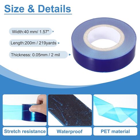 PATIKIL Removable Protective Film Tape, 3 Inch x 656 ft PE Surface Protective Scratch Film Tape Roll for Furniture Electrical Appliances Plastic Hardware Medium Stickiness Blue in Kuwait