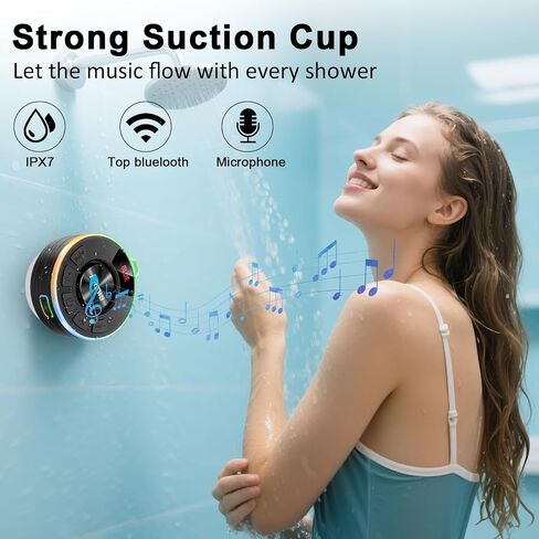 Bluetooth Shower Speaker, Portable Bluetooth Speaker with 360° HD Sound, RGB Lights in Saudi Arabia