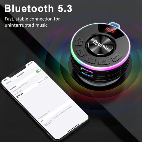 Bluetooth Shower Speaker, Portable Bluetooth Speaker with 360° HD Sound, RGB Lights in Saudi Arabia