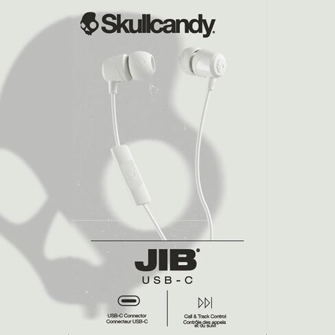 Skullcandy Jib USB-C Wired Earbuds with Noise Isolating Fit, Built-in Microphone Call and Track Control for iPhone Android, Ear Gel Sizes Included for Custom Fit - True Black in Saudi Arabia