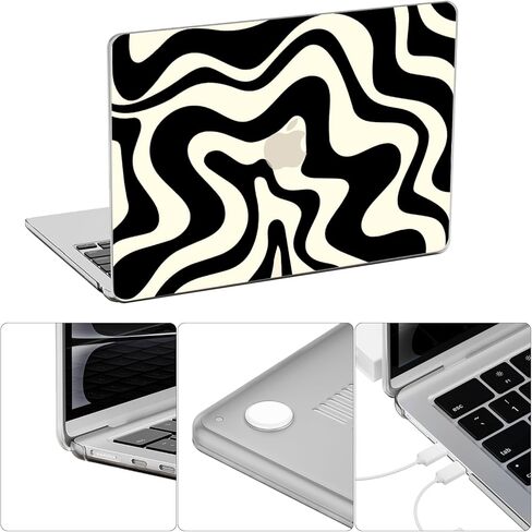 Compatible with MacBook Air 13 inch Case 2025 2024 2023 2022 M4 M3 M2 (Model A3240 A3113 A2681) Sturdy Laptop Hard Shell for MacBook Air 13.6" + Keyboard&Screen Cover, Crystal Clear in Kuwait