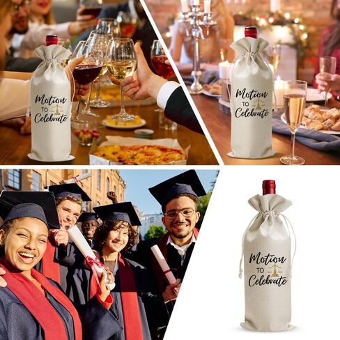 DOI-LANEE Masters Degree Graduation Gift, Grad School College Graduation Party Supply Gifts Wine Bag For Couple Friend Her Him Son Women Men, Drawstring Cotton Burlap Bag in Saudi Arabia