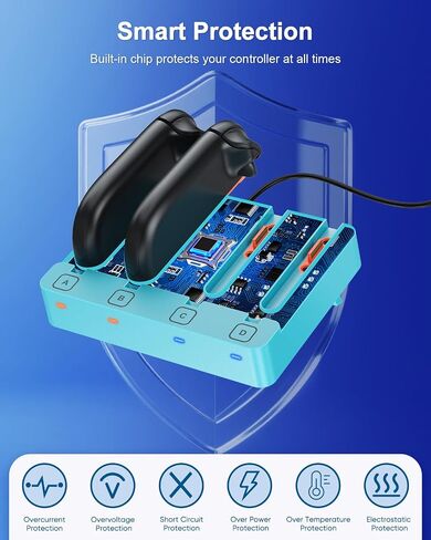 Charger for Nintendo Switch 2 and Switch 1 Controller, Horizontal Charging Dock Station for Joy con and for Joycon 2 Accessories with Foldable Storage Stand in Saudi Arabia