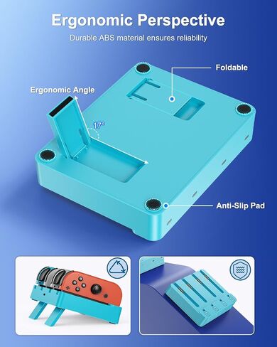 Charger for Nintendo Switch 2 and Switch 1 Controller, Horizontal Charging Dock Station for Joy con and for Joycon 2 Accessories with Foldable Storage Stand in Saudi Arabia