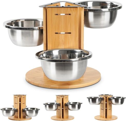 3 Pcs Stainless Steel Dog Bowls,Stainless Steel Metal Pet Bowls,3 Pack for Replacement Dog Bowl for Stand,Extra Large Metal Food and Water Dish Pet Bowls for Dogs, Raised Feeder(1400ml/48oz in Kuwait