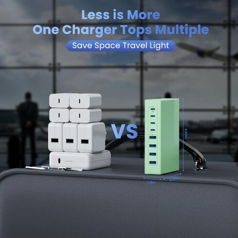 120W USB C Charger Block مع 2 كبلات قابلة للسحب ، 4-in-1 GAN IV ، محطة شاحن الجدار القابلة للطي ، محول الكمبيوتر المحمول PD 65W لـ MacBook/iPad ، iPhone 16/15/14 ، Galaxy S24 ، Android إلخ in Kuwait