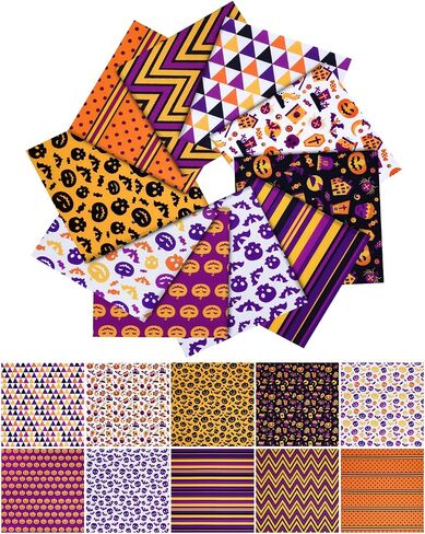 Ezakka 10 Pack 100 ٪ حزم النسيج الدهون الدهون القطن ، 20 "× 20" نسيج خياطة للخياطة ، حزم ربع الدهون الأقمشة القطن والأقمشة لحاف من خياطة ، مشروع الخياطة و DIY & Craft - STARRY SKY in Kuwait