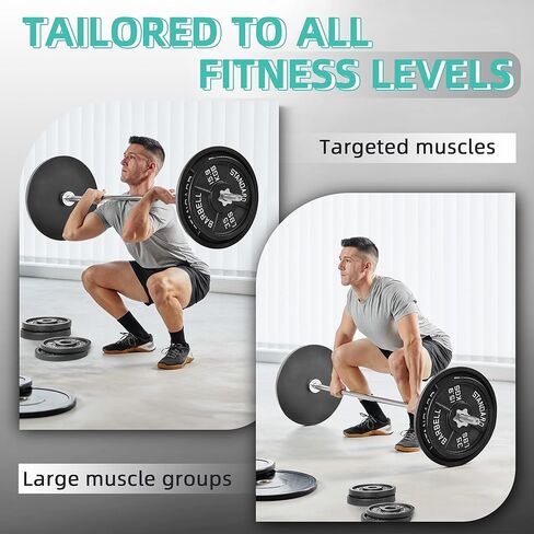 Barbell Weight Set, 5FT Standard Barbell with 1" Weight Plates 45LB Total for Strength Training & Weightlifting, Multiple Styles in Saudi Arabia