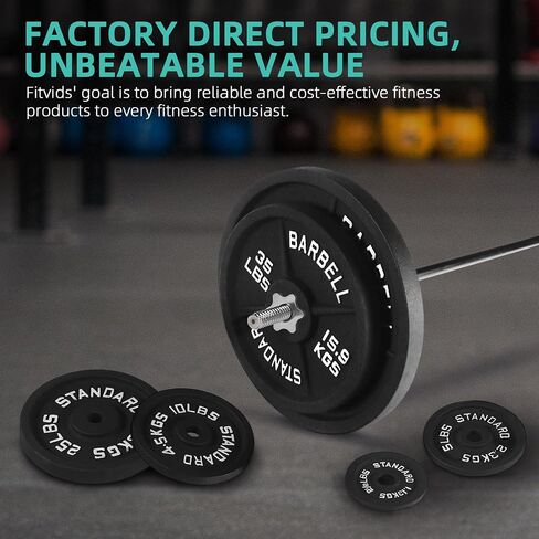 Barbell Weight Set, 5FT Standard Barbell with 1" Weight Plates 45LB Total for Strength Training & Weightlifting, Multiple Styles in Saudi Arabia