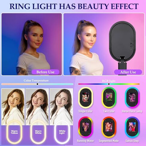 Photo Booth for iPad 10.2'' 10.5'' 10.9" 11" 12.9" 13" Shell Stand Selfie Station Customized Logo Photobooth Machine with Beauty RGB Ring Light and Honeycomb Box for Events Wedding Parties in Saudi Arabia