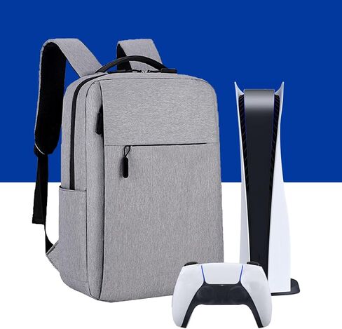Bzdzmqm PS5 Console Protective Luxury Backpack, Travel Carrying Case with Multiple Protection, USB Port Design, Black in Saudi Arabia